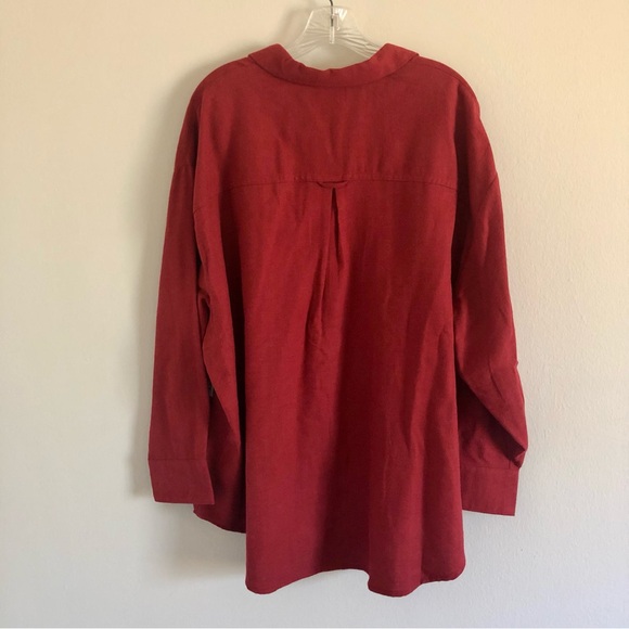 NWT Old Navy Plus Size Red Flannel Boyfriend Button Down Shirt - Picture 4 of 10
